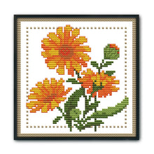 Load image into Gallery viewer, Joy Sunday Months Flower October(17*17CM) 14CT stamped cross stitch
