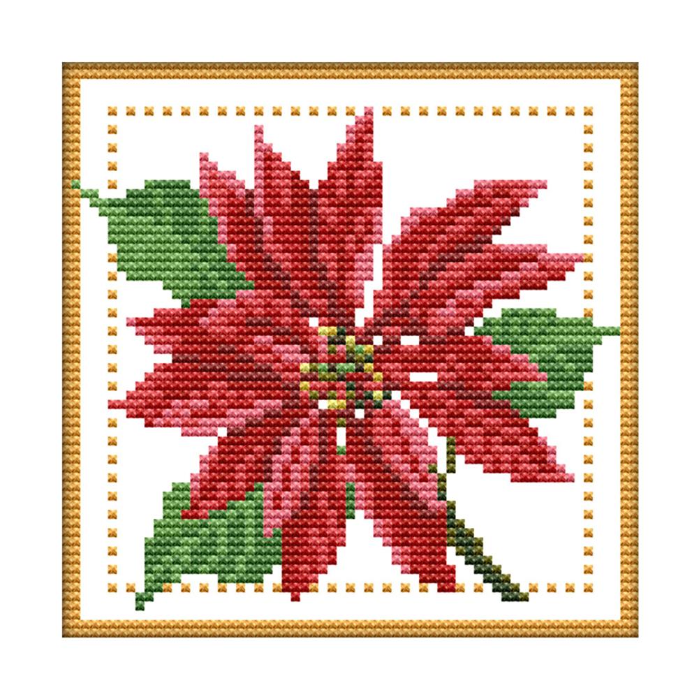 Joy Sunday December Flower(17*17CM) 14CT stamped cross stitch