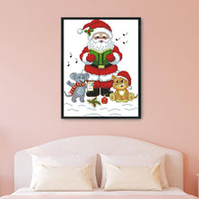 Load image into Gallery viewer, Christmas Santa Claus Cat(24*28CM) 14CT stamped cross stitch
