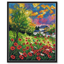 Load image into Gallery viewer, Joy Sunday Mountain Flower(30*26CM) 14CT stamped cross stitch
