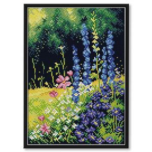 Joy Sunday Blooming Mountain Flower(30*21CM) 14CT stamped cross stitch