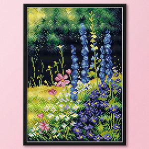 Joy Sunday Blooming Mountain Flower(30*21CM) 14CT stamped cross stitch