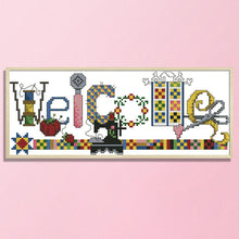 Load image into Gallery viewer, Welcome Card(31*14CM) 14CT stamped cross stitch

