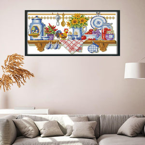 Joy Sunday Kitchen(40*22CM) 14CT stamped cross stitch