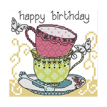Load image into Gallery viewer, Joy Sunday Teacup(15*14CM) 14CT stamped cross stitch
