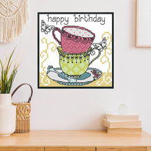 Load image into Gallery viewer, Joy Sunday Teacup(15*14CM) 14CT stamped cross stitch
