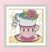 Load image into Gallery viewer, Joy Sunday Teacup(15*15CM) 14CT stamped cross stitch
