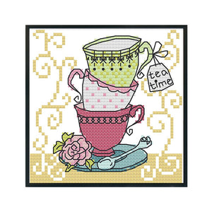 Joy Sunday Teacup(15*14CM) 14CT stamped cross stitch