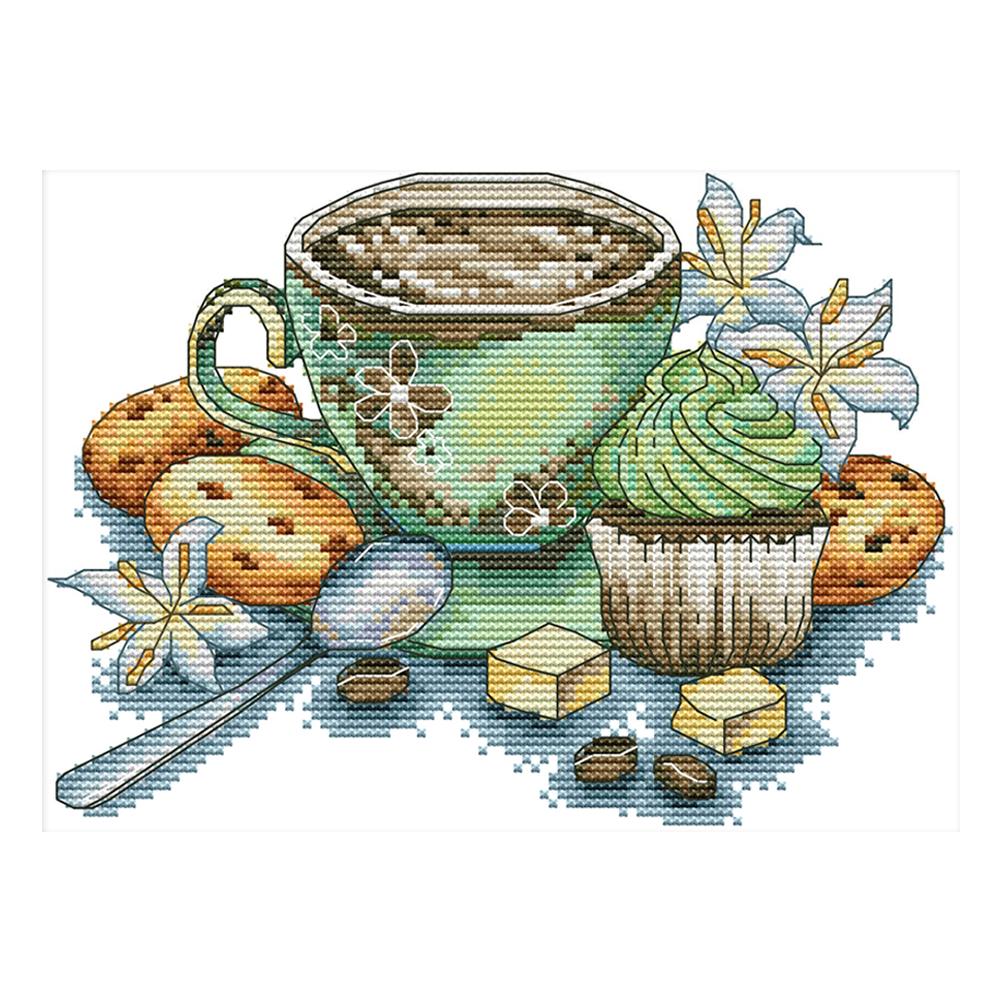 Joy Sunday Teacup(27*19CM) 14CT stamped cross stitch