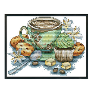 Joy Sunday Teacup(27*19CM) 14CT stamped cross stitch