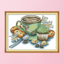 Load image into Gallery viewer, Joy Sunday Teacup(27*19CM) 14CT stamped cross stitch
