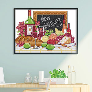 Joy Sunday Wine(21*16CM) 14CT stamped cross stitch