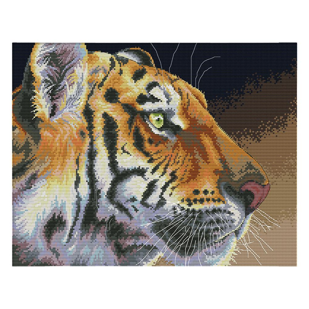 Joy Sunday Animal Tiger(44*35CM) 14CT stamped cross stitch