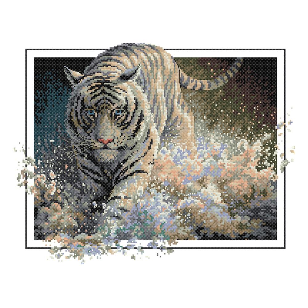 Joy Sunday Animal Tiger(44*36CM) 14CT stamped cross stitch
