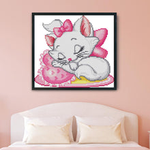 Load image into Gallery viewer, Pink Cat(25*21CM) 14CT stamped cross stitch
