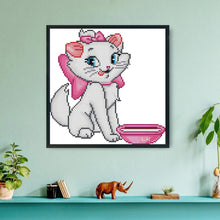 Load image into Gallery viewer, Pink Cat(22*22CM) 14CT stamped cross stitch
