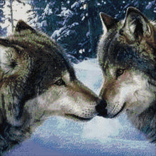 Load image into Gallery viewer, Joy Sunday Animal Wolf Kiss(44*44CM) 14CT stamped cross stitch
