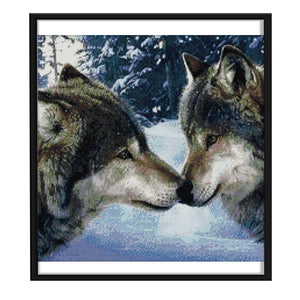 Joy Sunday Animal Wolf Kiss(44*44CM) 14CT stamped cross stitch