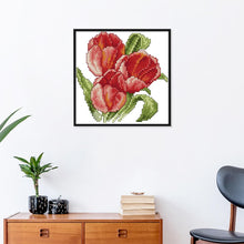 Load image into Gallery viewer, Joy Sunday Red Flower(17*17CM) 14CT stamped cross stitch
