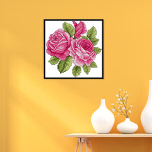 Load image into Gallery viewer, Joy Sunday Pink Flower(17*17CM) 14CT stamped cross stitch
