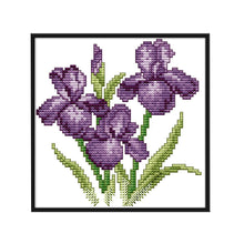 Load image into Gallery viewer, Joy Sunday Purple Flower(17*17CM) 14CT stamped cross stitch
