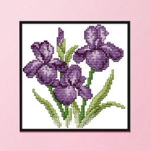 Joy Sunday Purple Flower(17*17CM) 14CT stamped cross stitch