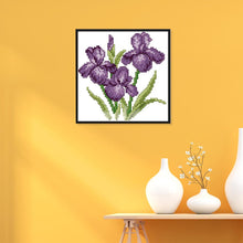 Load image into Gallery viewer, Joy Sunday Purple Flower(17*17CM) 14CT stamped cross stitch
