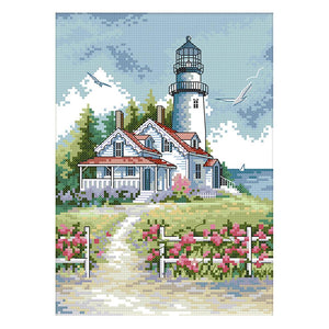 Joy Sunday Lighthouse(21*30CM) 14CT stamped cross stitch