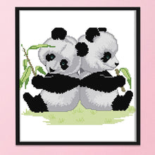 Load image into Gallery viewer, Joy Sunday Animals Twin Panda(30*27CM) 14CT stamped cross stitch
