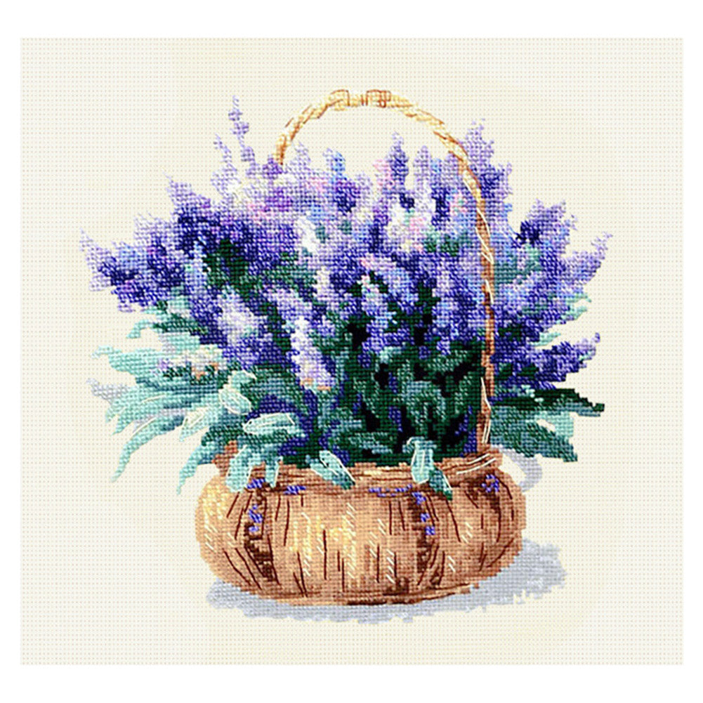 Flower  Lavender (37*37cm) 11CT stamped cross stitch