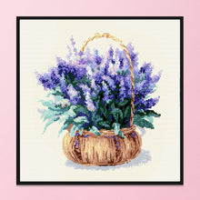 Load image into Gallery viewer, Flower  Lavender (37*37cm) 11CT stamped cross stitch
