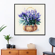 Load image into Gallery viewer, Flower  Lavender (37*37cm) 11CT stamped cross stitch

