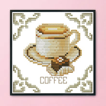 Load image into Gallery viewer, Joy Sunday Coffee Dessert ( 15 * 15cm) 14CT stamped cross stitch
