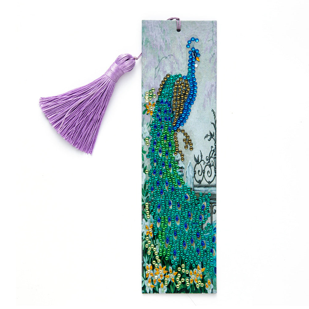 Tassel DIY Special Shaped Diamond Painting Bookmark Kit (AA270 Peafowl)