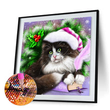 Load image into Gallery viewer, Christmas Cat3 30x30cm(Canvas) full round drill diamond painting
