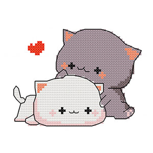 Couple Cat (25*20cm) 11CT stamped cross stitch