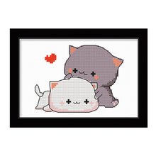 Load image into Gallery viewer, Couple Cat (25*20cm) 11CT stamped cross stitch
