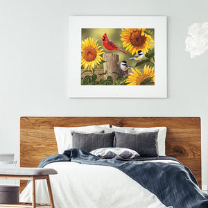 Sunflower Birds 40*30CM full round DRILL diamond painting