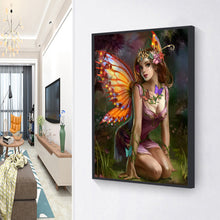 Load image into Gallery viewer, Butterfly Fairy Girl 30*40CM full round DRILL diamond painting

