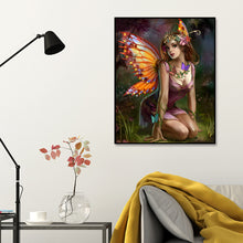 Load image into Gallery viewer, Butterfly Fairy Girl 30*40CM full round DRILL diamond painting
