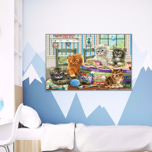 Table Cats 40*30CM full round DRILL diamond painting