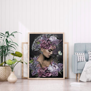 Flower Lady 30*40CM full round DRILL diamond painting