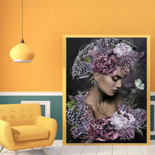 Load image into Gallery viewer, Flower Lady 30*40CM full round DRILL diamond painting
