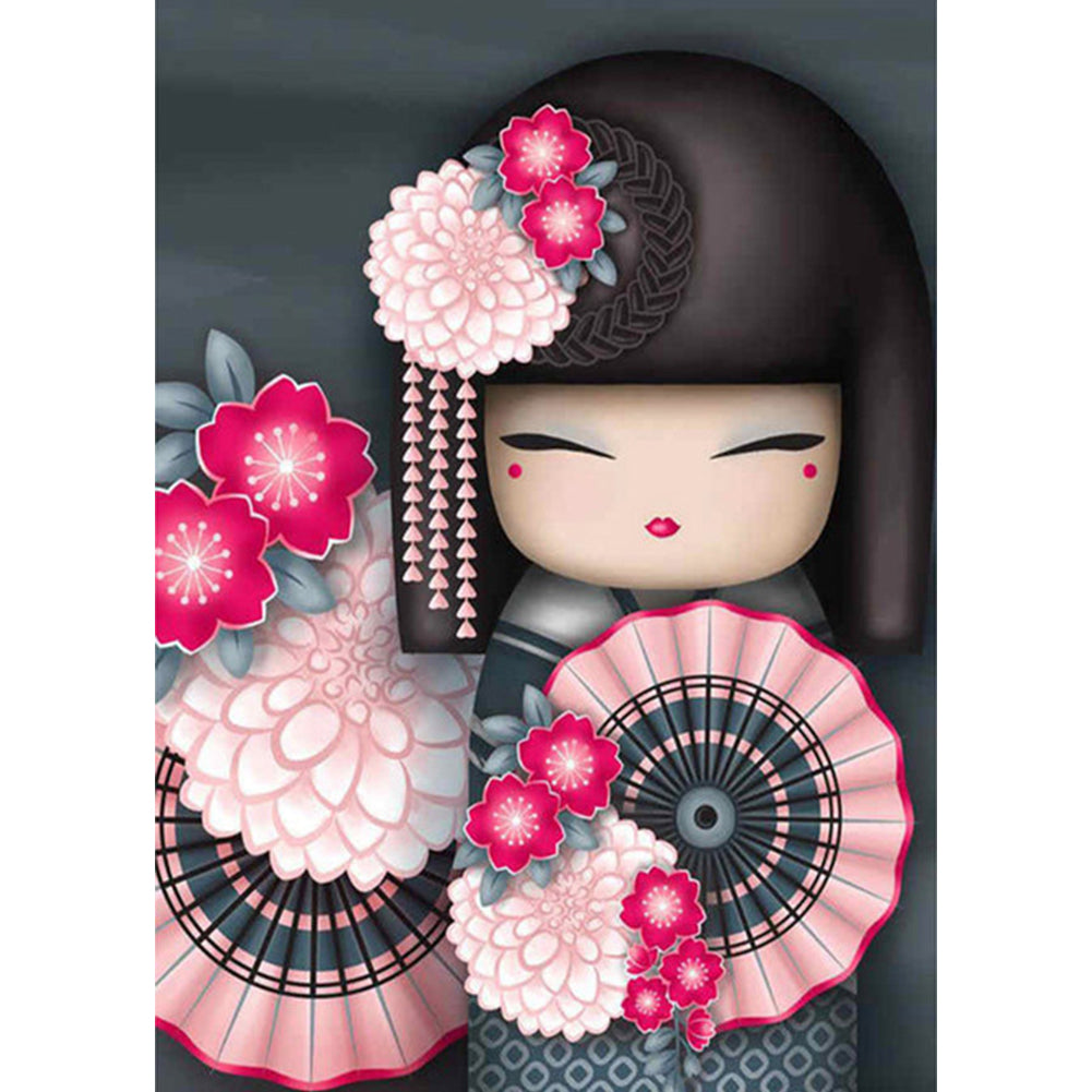 Kokeshi Doll 30*40CM full round DRILL diamond painting