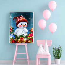 Load image into Gallery viewer, Red Cheeks Christmas Snowman 30*40CM full round DRILL diamond painting
