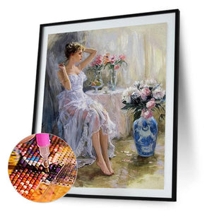 Woman 30*40cm(Canvas) Full Round Drill Diamond Painting