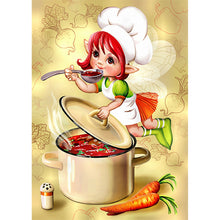 Load image into Gallery viewer, Cook Girl 30*40cm(Canvas) Full Round Drill Diamond Painting
