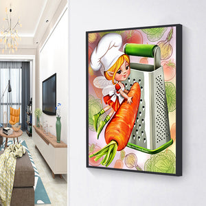 Cook Girl 30*40cm(Canvas) Full Round Drill Diamond Painting