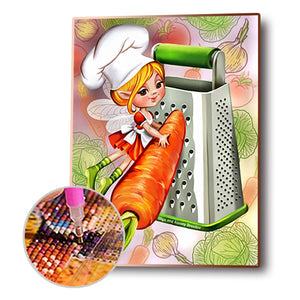 Cook Girl 30*40cm(Canvas) Full Round Drill Diamond Painting