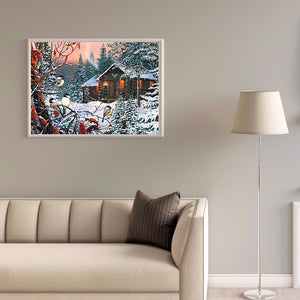 Snowy Scenery 40*30cm(Canvas) Full Round Drill Diamond Painting